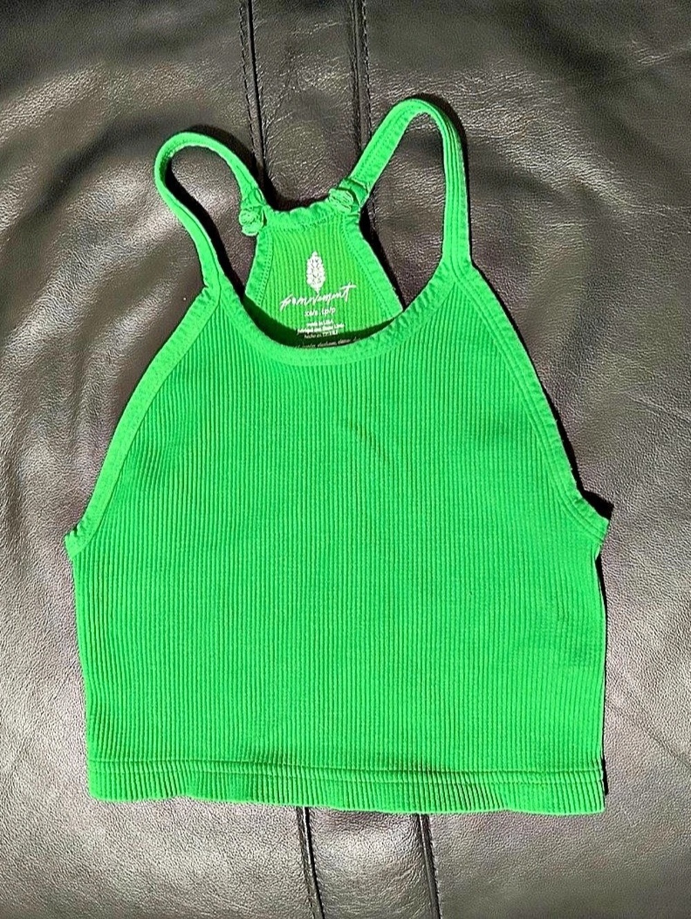 Free People Good Karma Crop Tank Green